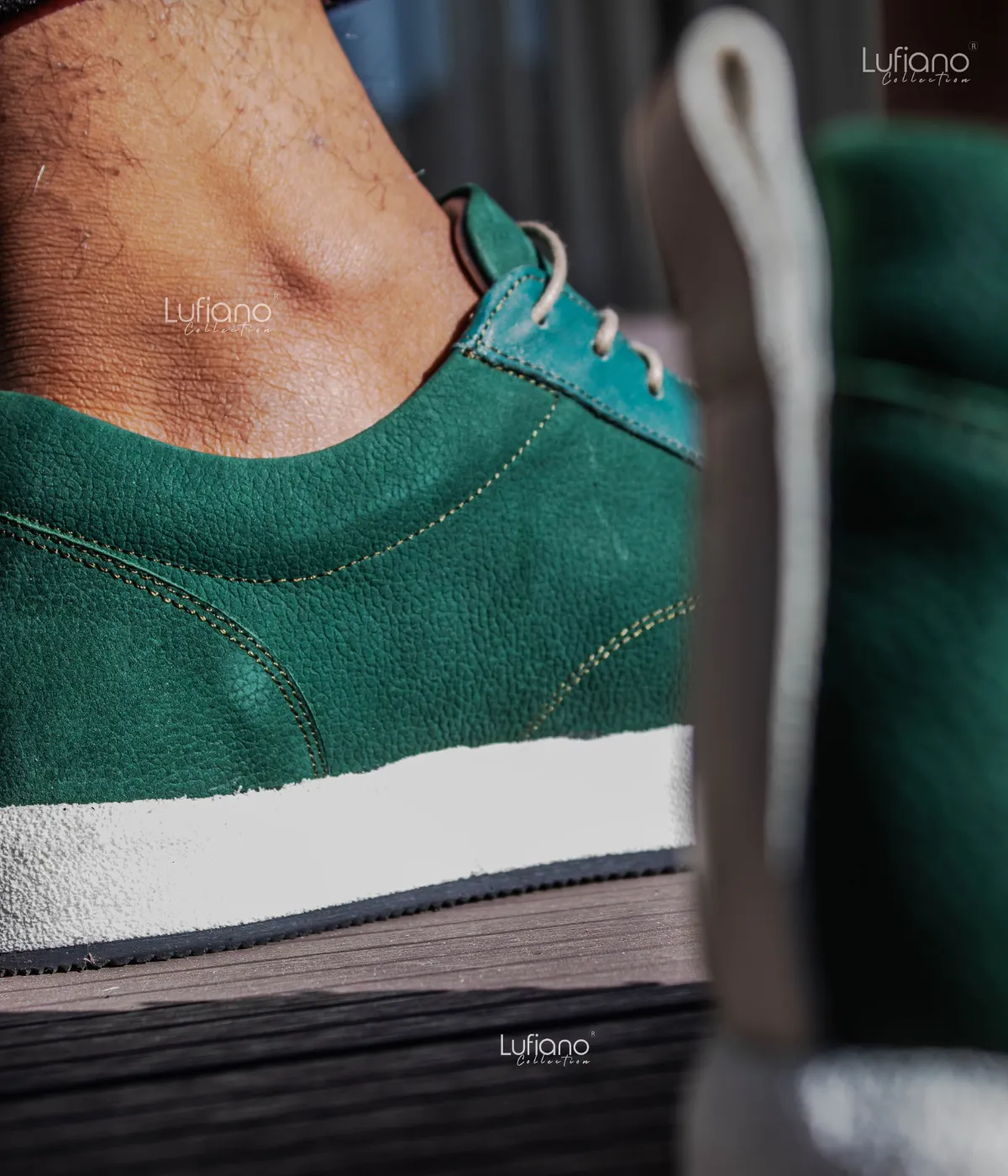 217 - Lufiano Leather Sneaker- Green-White