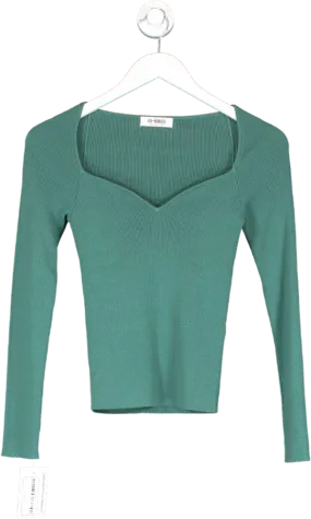 4th & Reckless Green Sweetheart Neckline Jumper UK 8