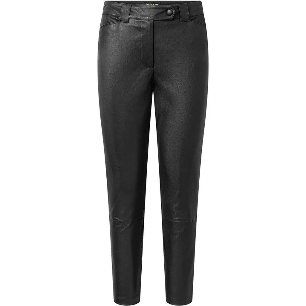 7/8 part chino leather pants in nice stretch quality / 50970 - Black (Nero)