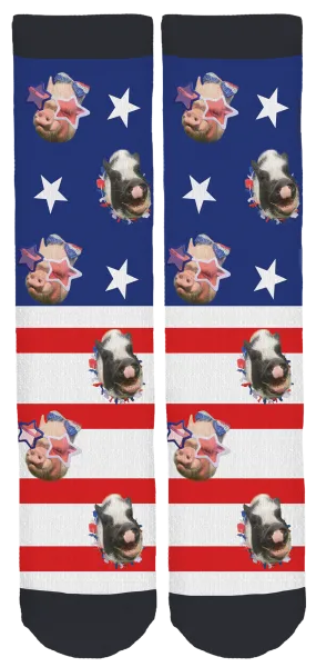 Abby The Pink Piggy Crew Socks