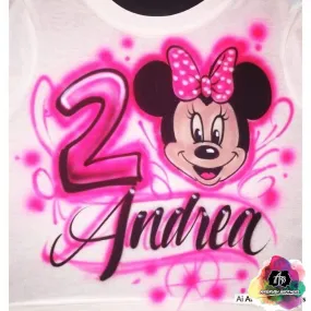 Airbrush Minnie Mouse Birthday Design