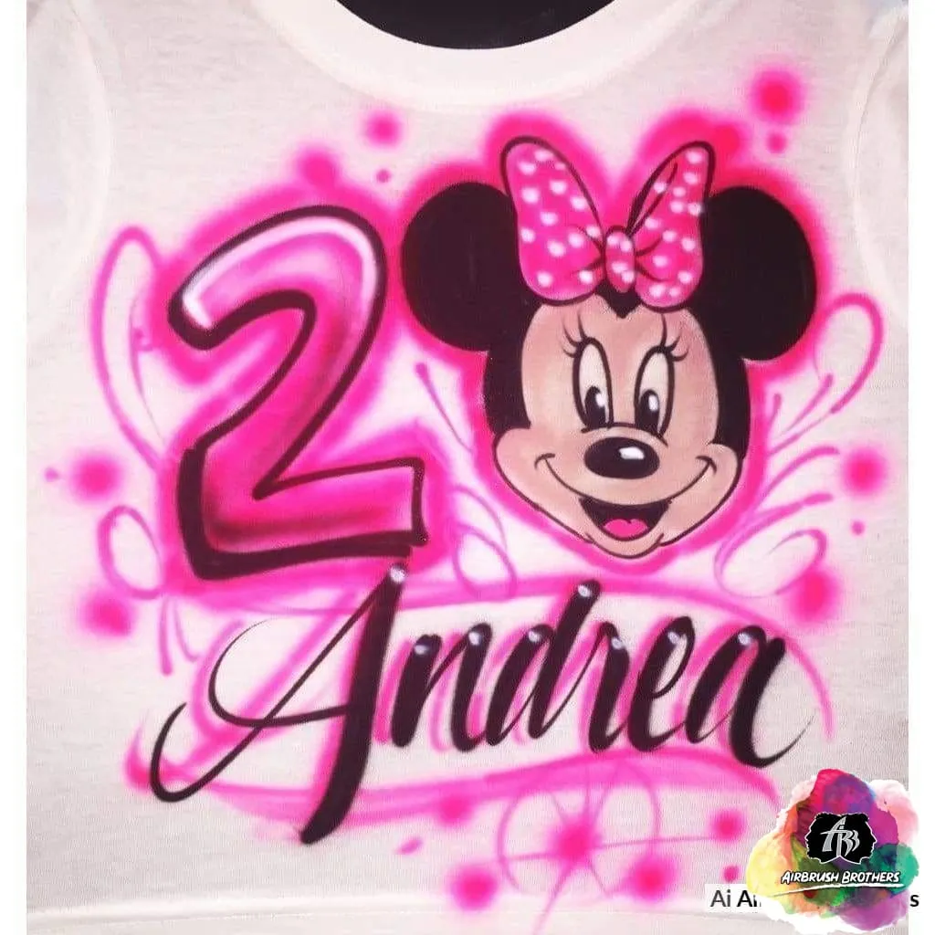 Airbrush Minnie Mouse Birthday Design