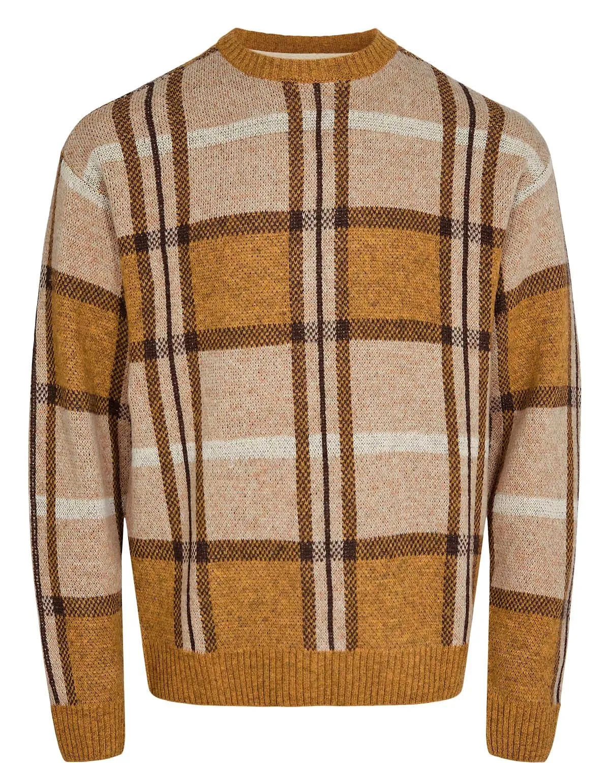 AKKARL CHECK LAMBSWOOL KNIT - Wood thrush