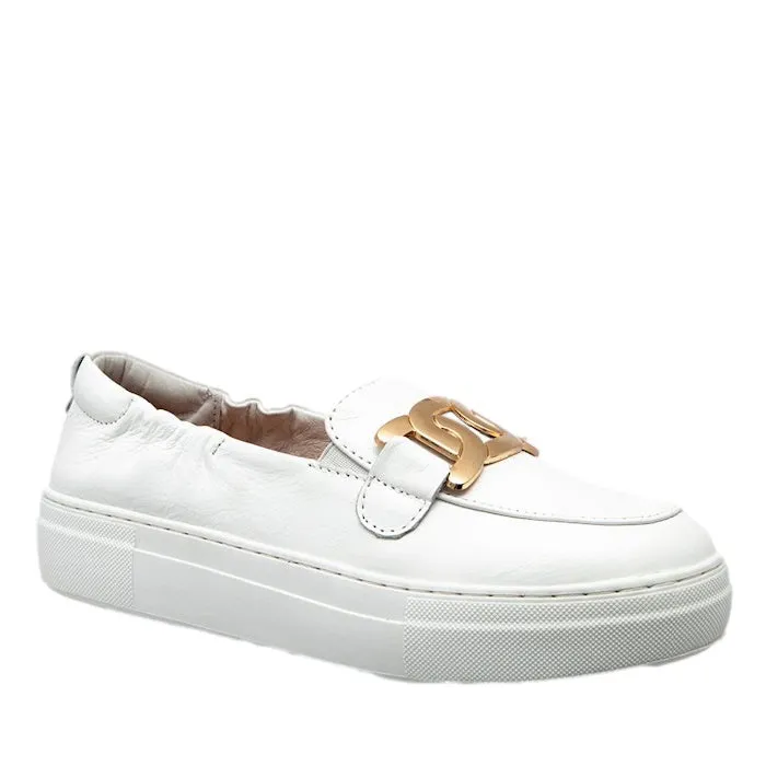 Alfie & Evie Maldon Slip On White Ballet Flat Plus