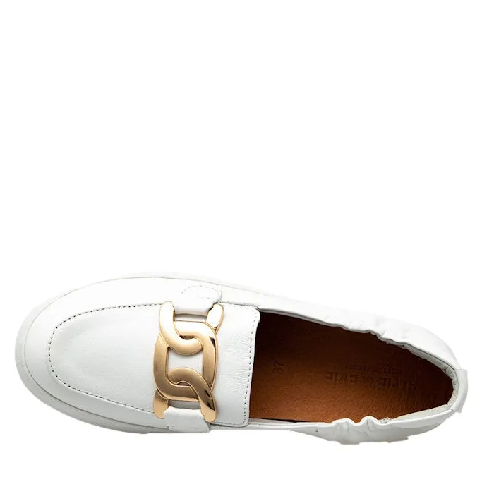 Alfie & Evie Maldon Slip On White Ballet Flat Plus