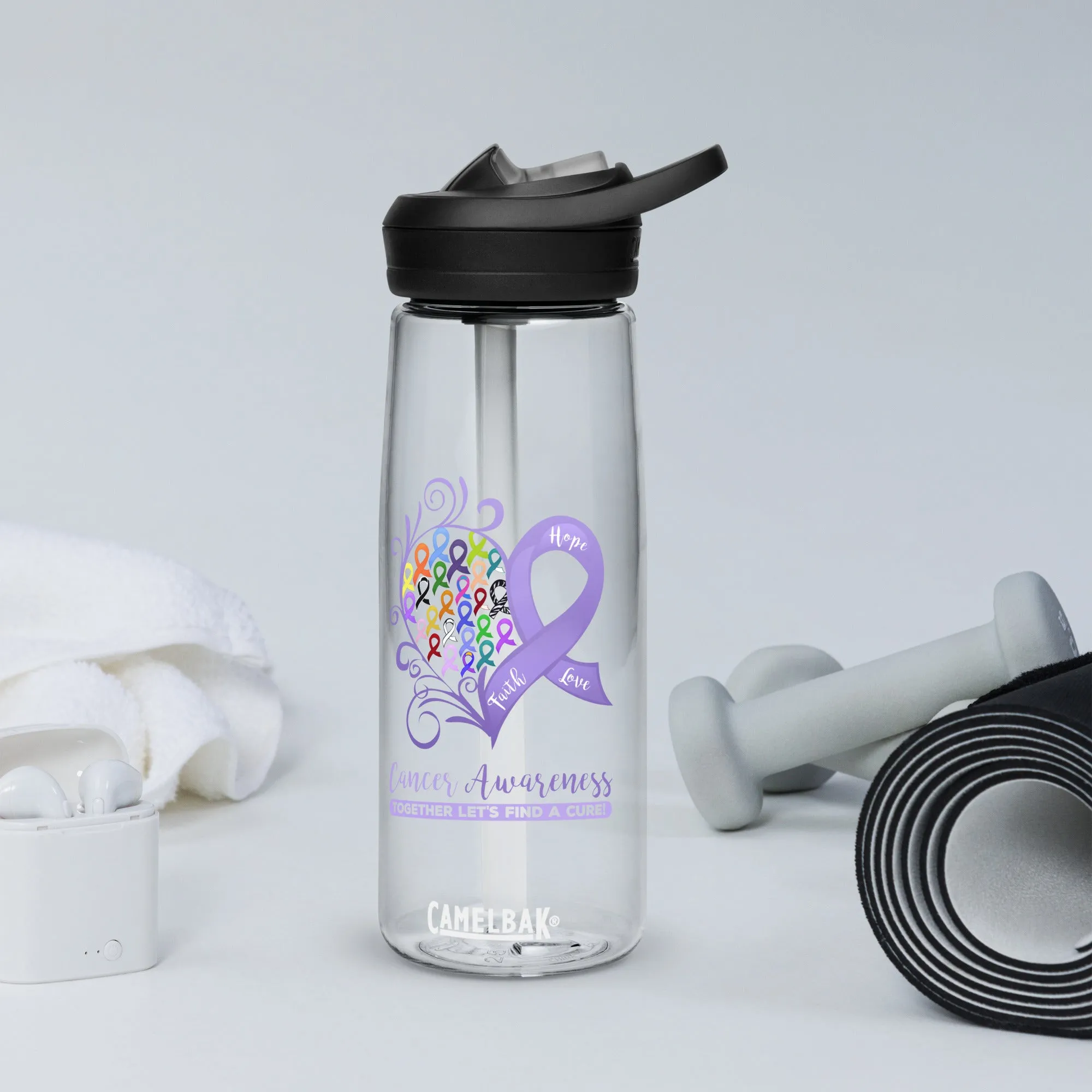 All Cancer Awareness Heart Sports Water Bottle | CamelBak Eddy® 