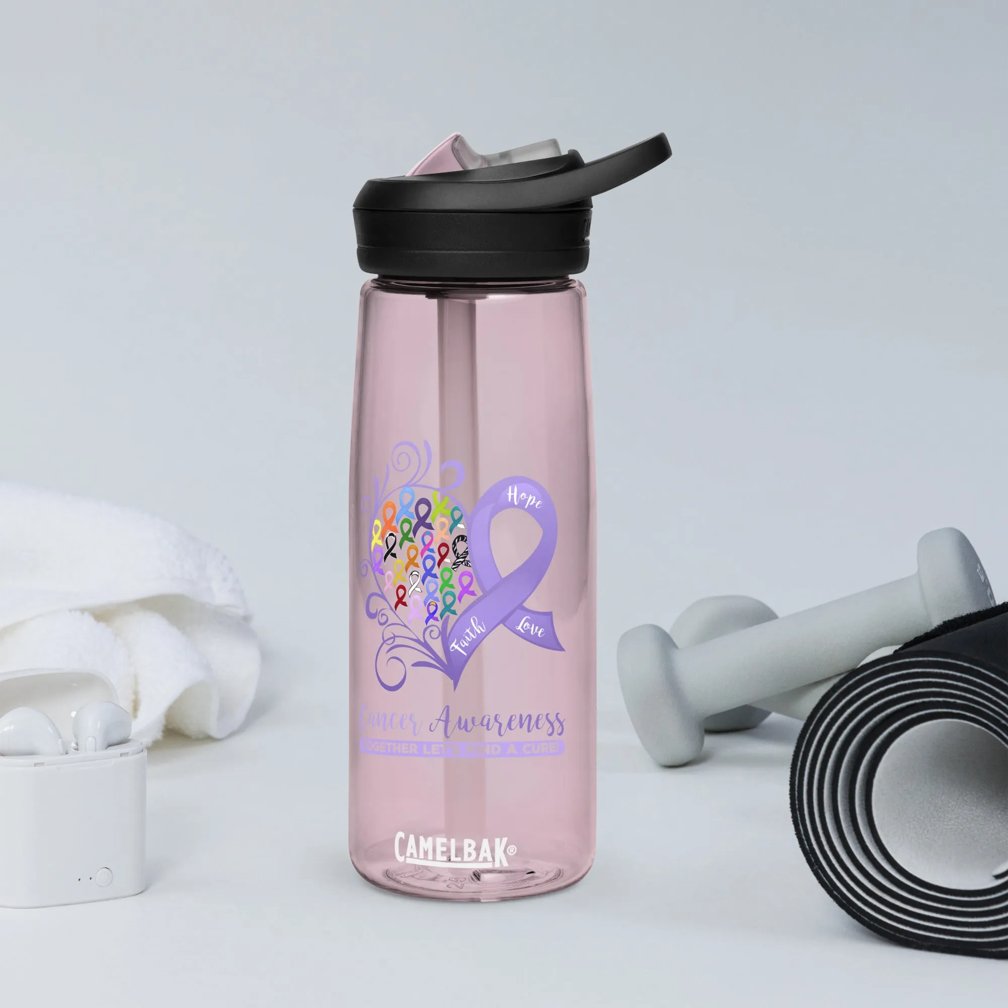 All Cancer Awareness Heart Sports Water Bottle | CamelBak Eddy® 