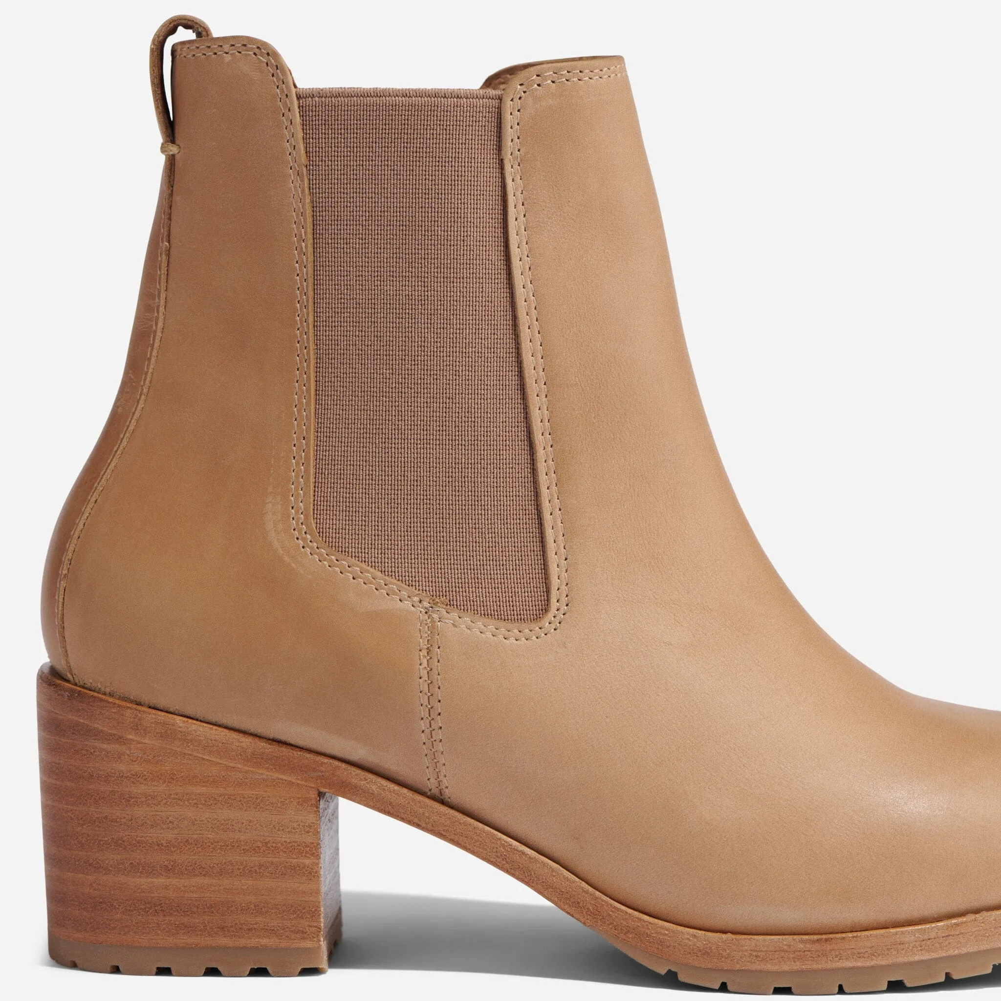 Ana Go-To Heeled Chelsea Boot Almond