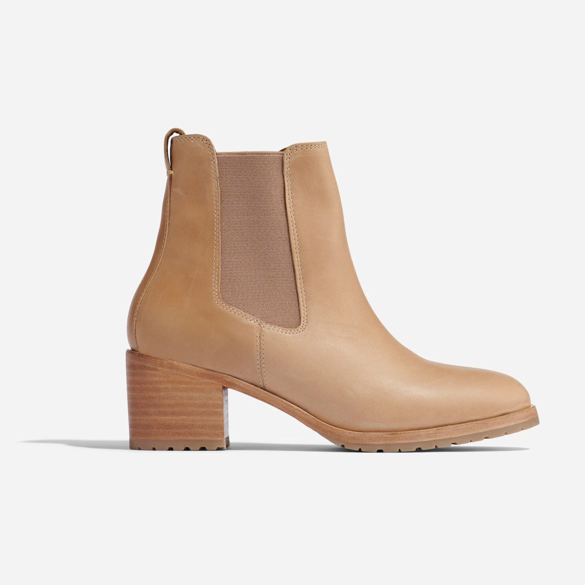 Ana Go-To Heeled Chelsea Boot Almond