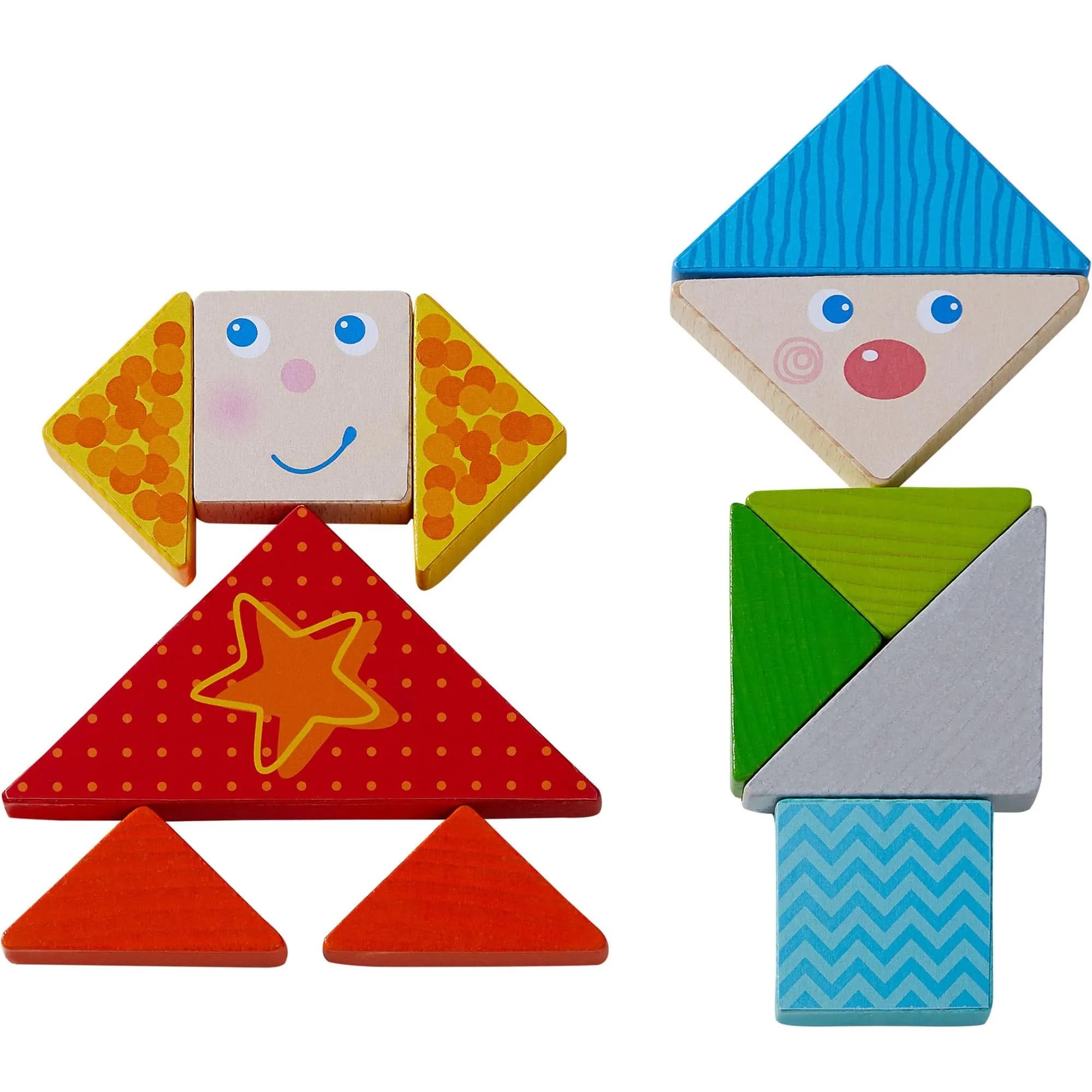 Arranging Game Funny Faces Tangram Wooden Tiles