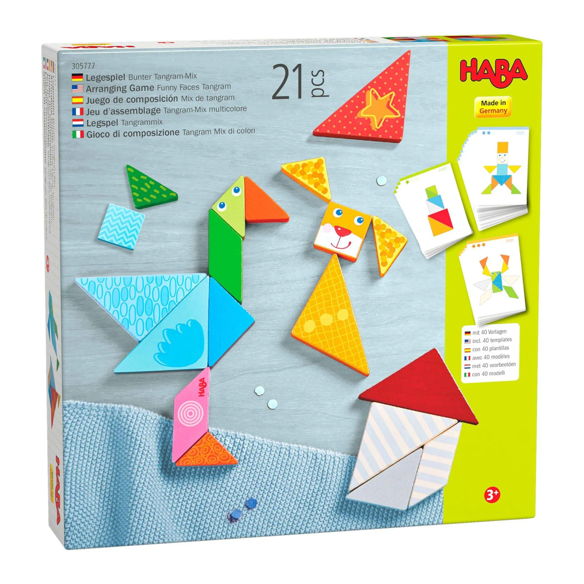 Arranging Game Funny Faces Tangram Wooden Tiles