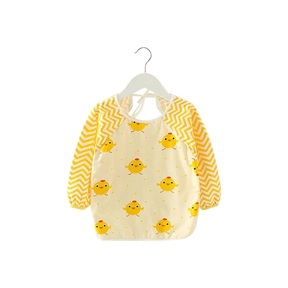 Baby Long Sleeve Apron Smock Bib Yellow Chicks