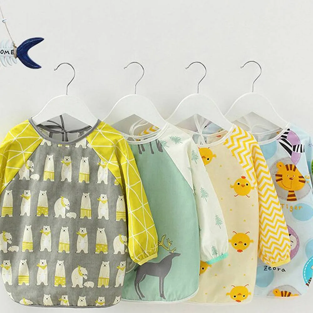 Baby Long Sleeve Apron Smock Bib Yellow Chicks