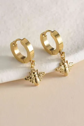 Bee Drop Huggie Earrings