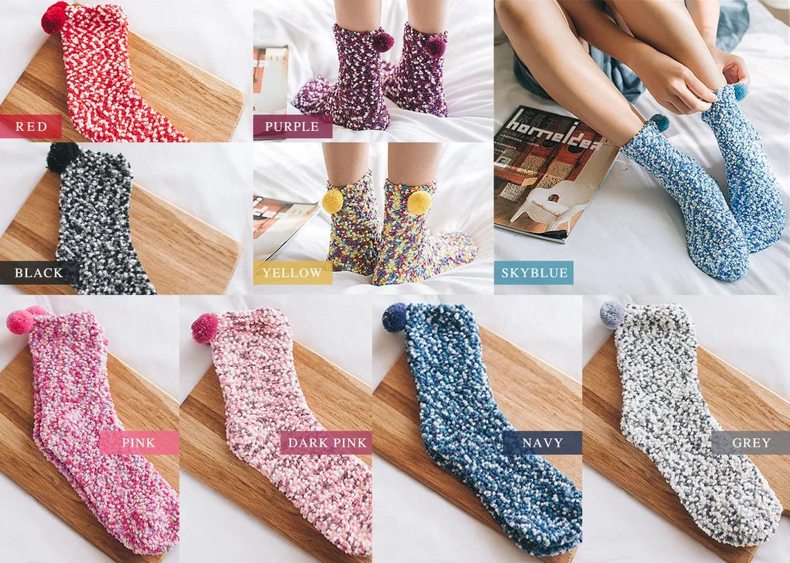 Belloago Women's Zero Calories Cozy Chenille Cupcake Socks Gift Boxes