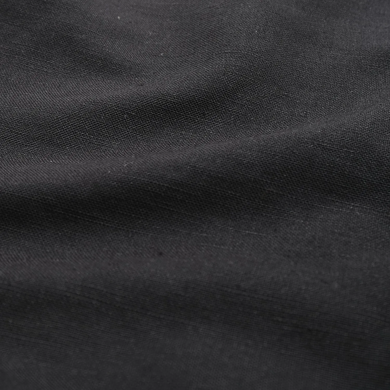 Black Linen Blend L/S Shirt