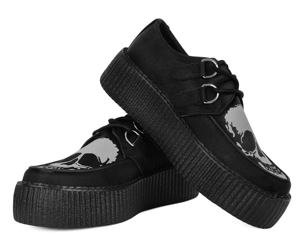 Black Satin Glow Skull Viva Mondo Creeper