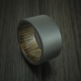 Black Zirconium and Walnut Wood Sleeve Men's Ring Custom Made