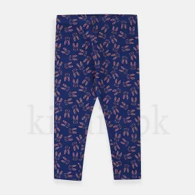 Blue with Pink Cat Printed Legging 1463