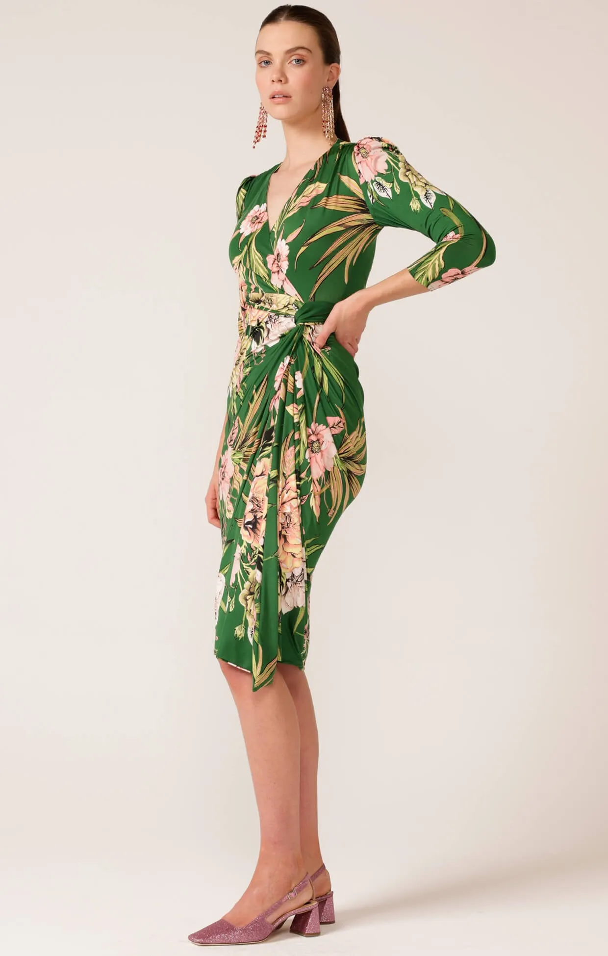 Botanique Dress - Pink Green Floral