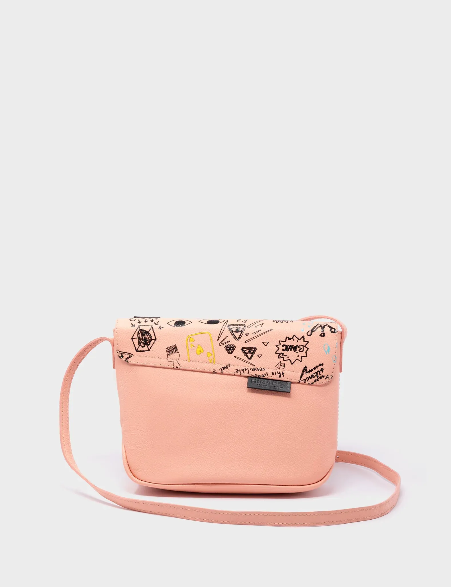 Bruno Mini Crossbody Rosa Leather Bag - Urban Doodles Design