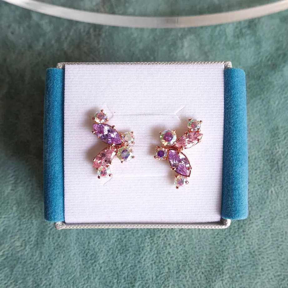 Butterfly Earrings [Unicorn/Lavender/Pink gems]