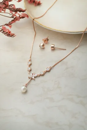 Butterfly Paradise Rose Gold Plated Sterling Silver Necklace Set