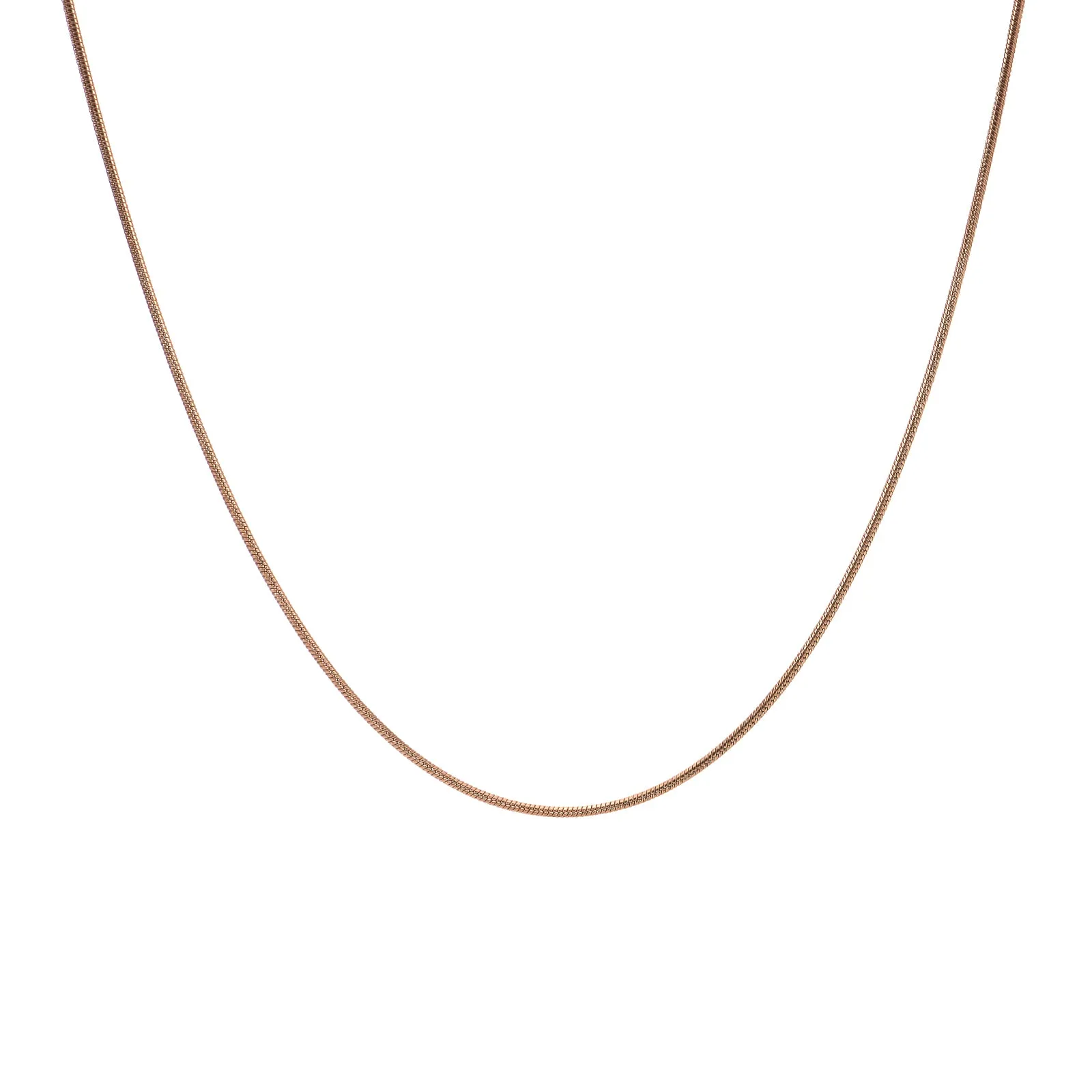 C030RG B.Tiff Thin Rose Gold Plated Stainless Steel Coil Chain Necklace