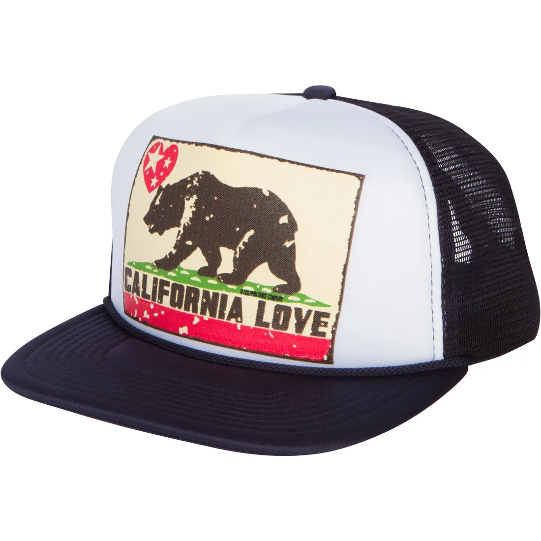 California Love Flag Flat Bill Snapback Mesh Truckers Cap