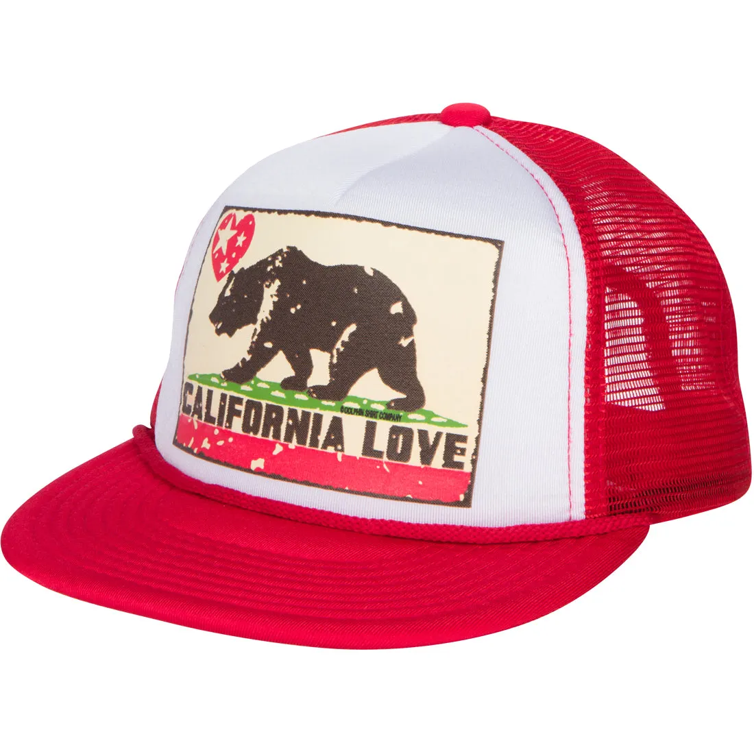 California Love Flag Flat Bill Snapback Mesh Truckers Cap