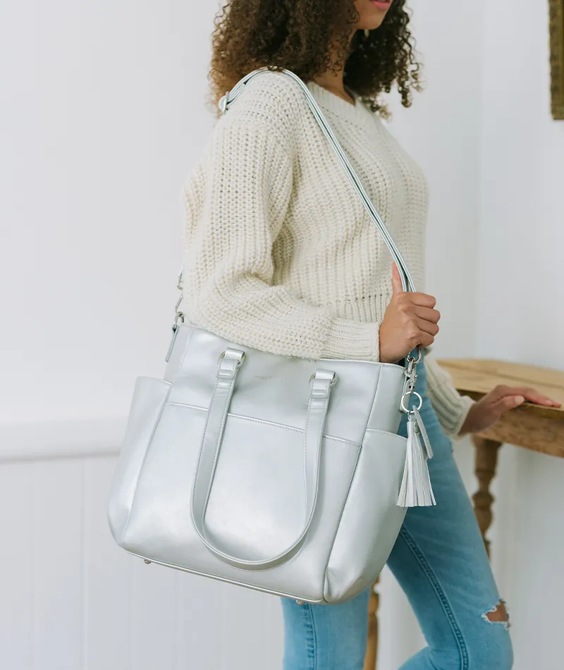 Carina Tote Bag - Silver Metallic - [OUTLET FINAL SALE]