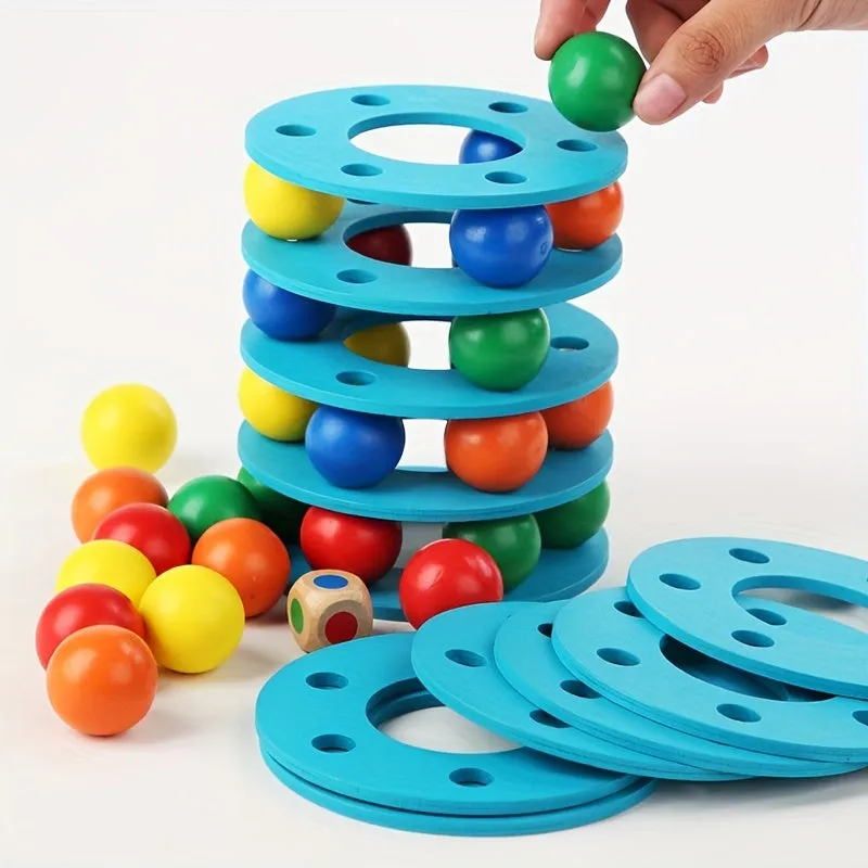 Children's wooden rainbow ball