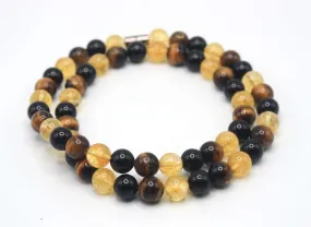 Citrine - Tiger Eye - Onyx Necklace