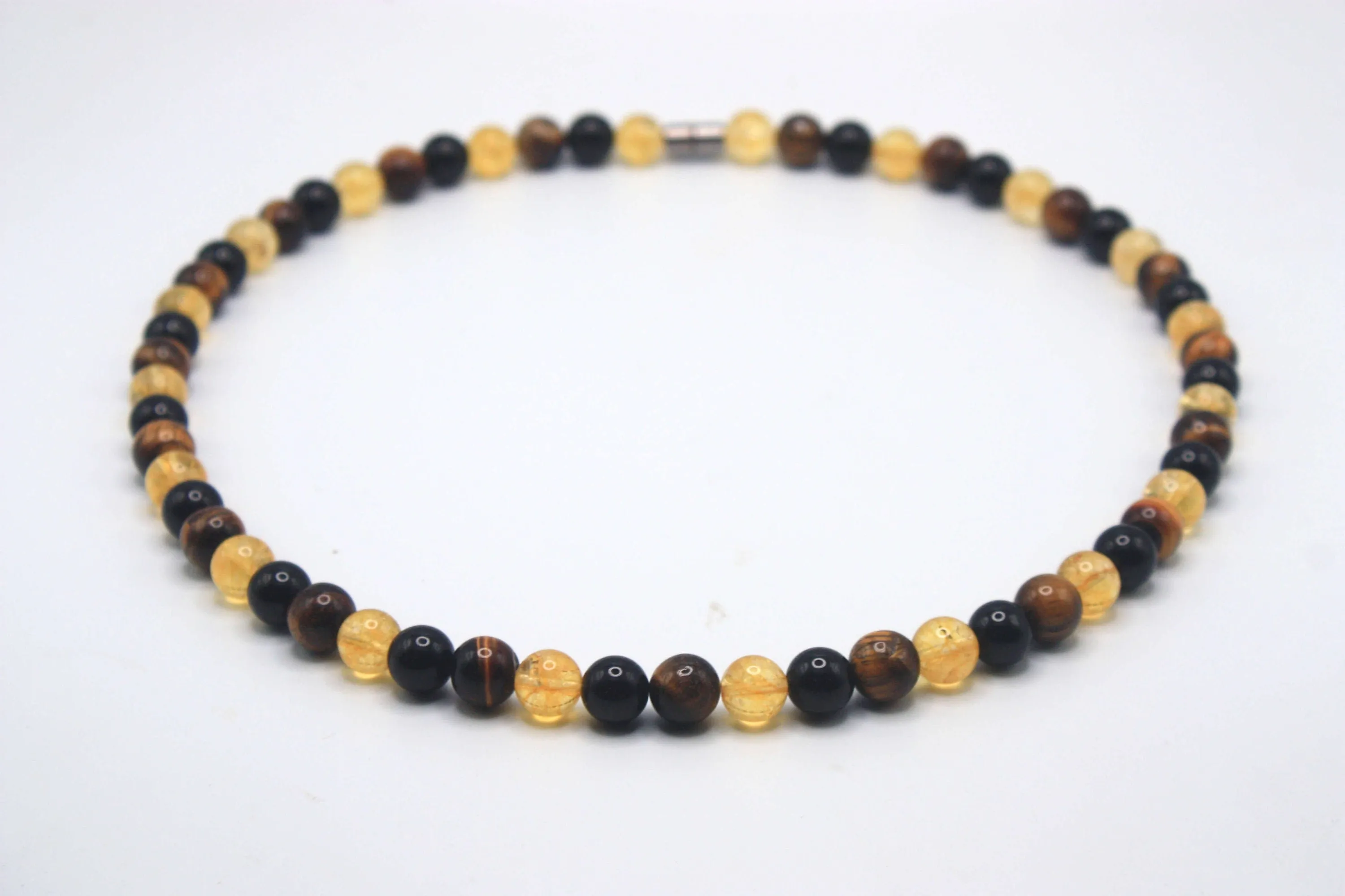 Citrine - Tiger Eye - Onyx Necklace