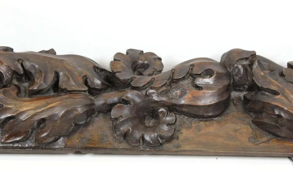 Continental Tropical Baroque Master Carver Wood Frame with Heavy Carved Foliage