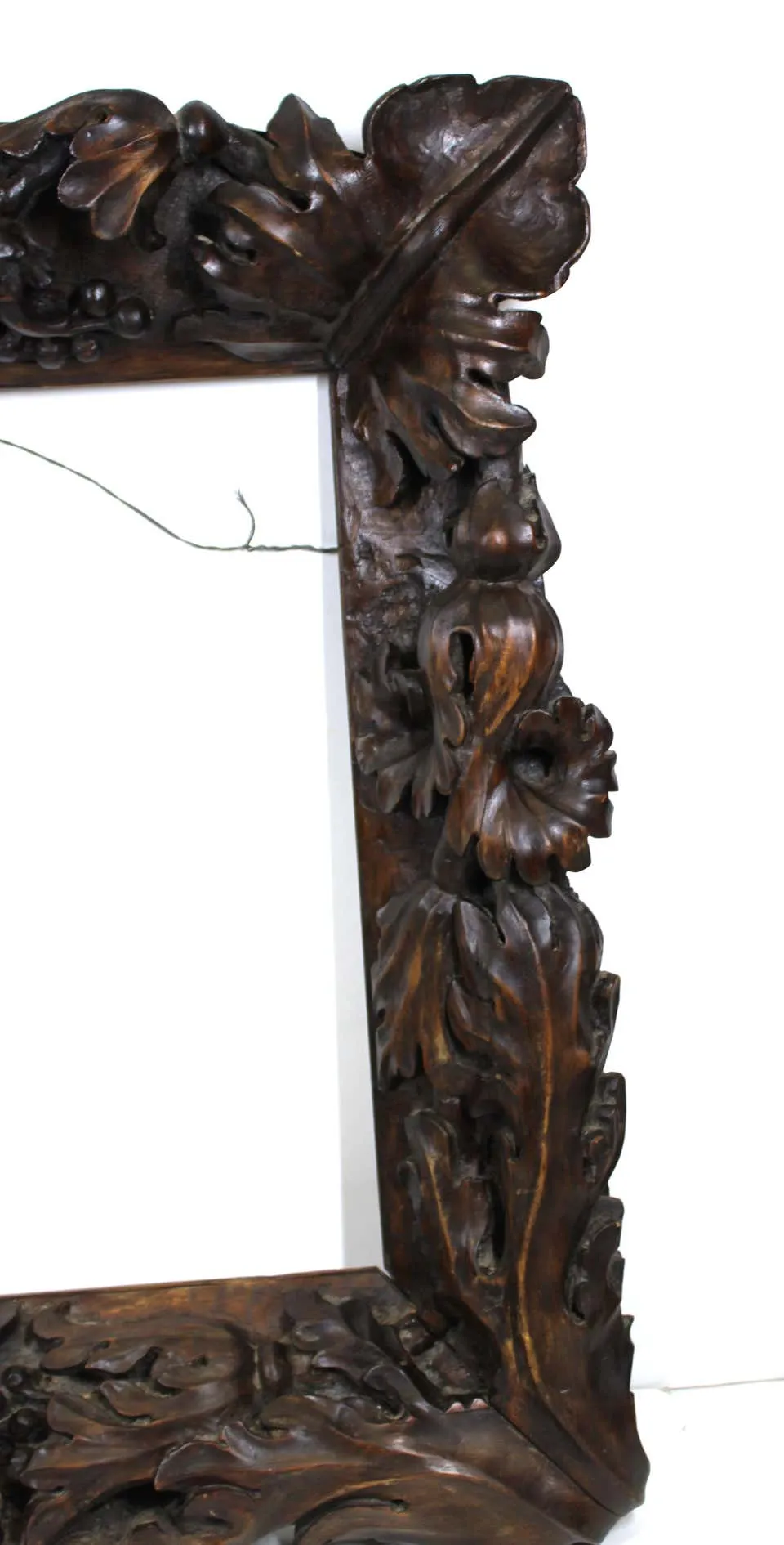 Continental Tropical Baroque Master Carver Wood Frame with Heavy Carved Foliage