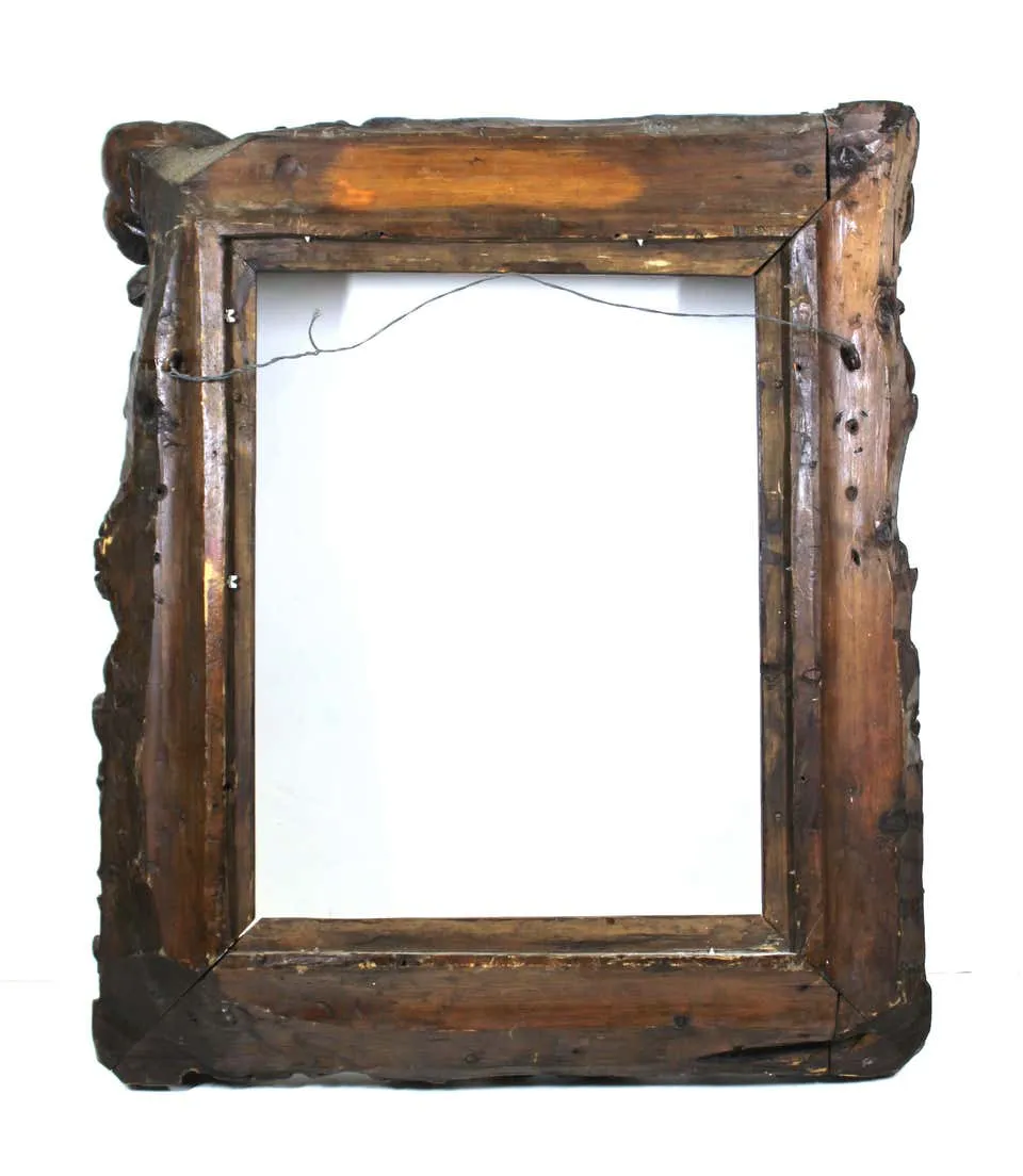 Continental Tropical Baroque Master Carver Wood Frame with Heavy Carved Foliage