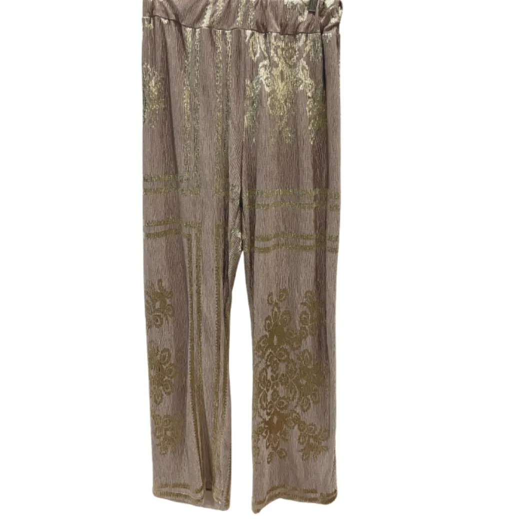 Crinkle gold Metallic Pants