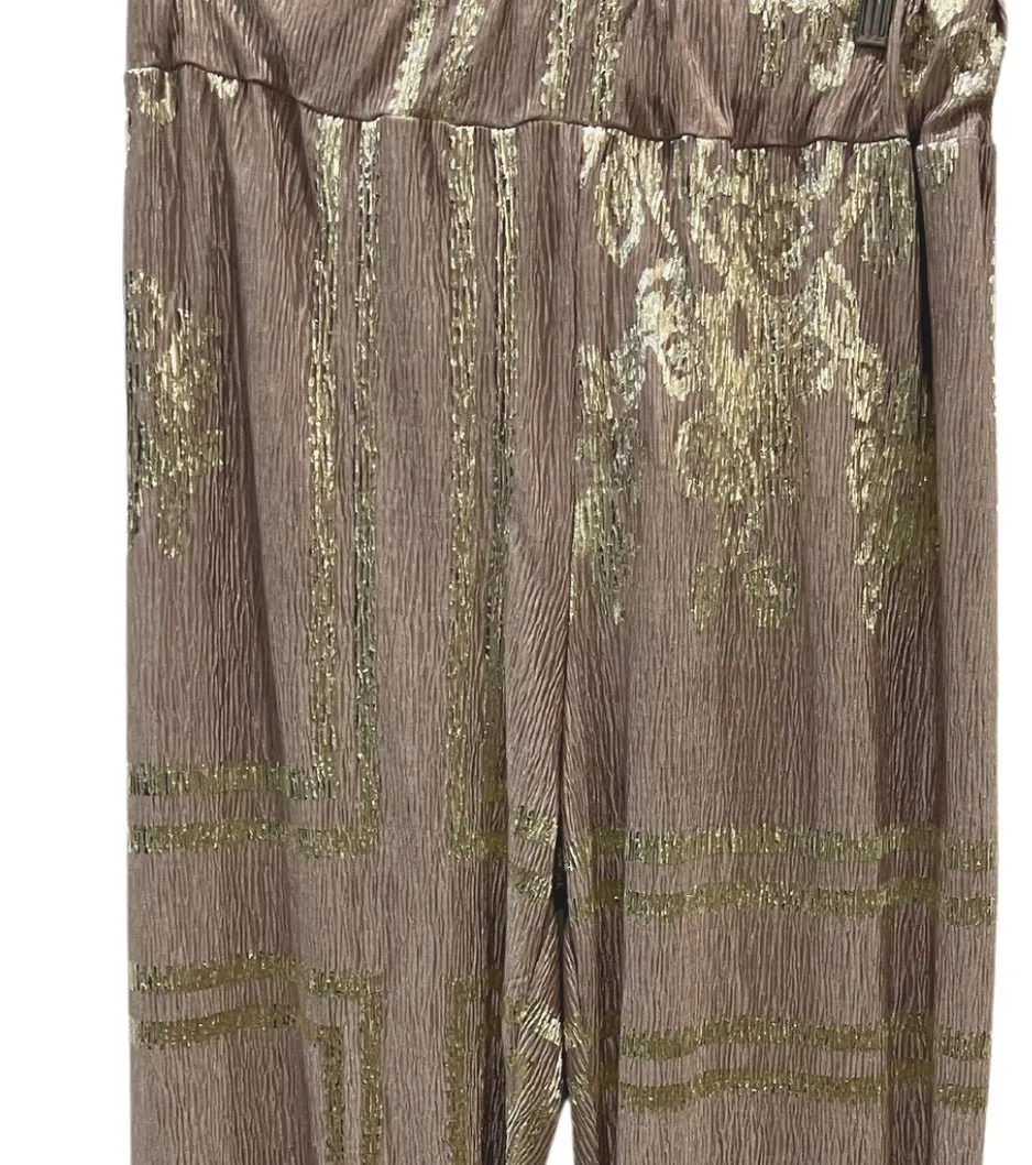 Crinkle gold Metallic Pants