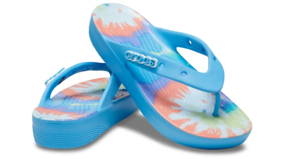 Crocs Classic Platform Tie Dye Flip Oxygen Multi