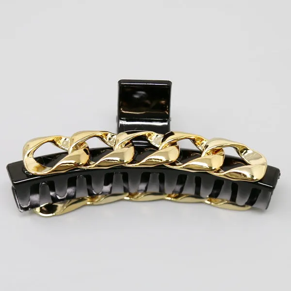 Curb Chain Detail Acrylic Hair Clip