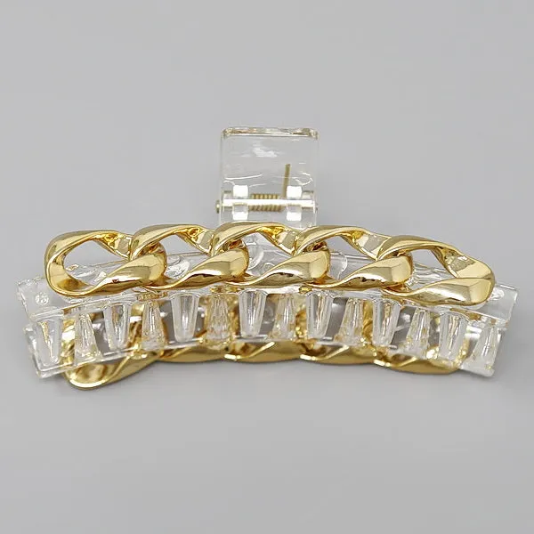 Curb Chain Detail Acrylic Hair Clip