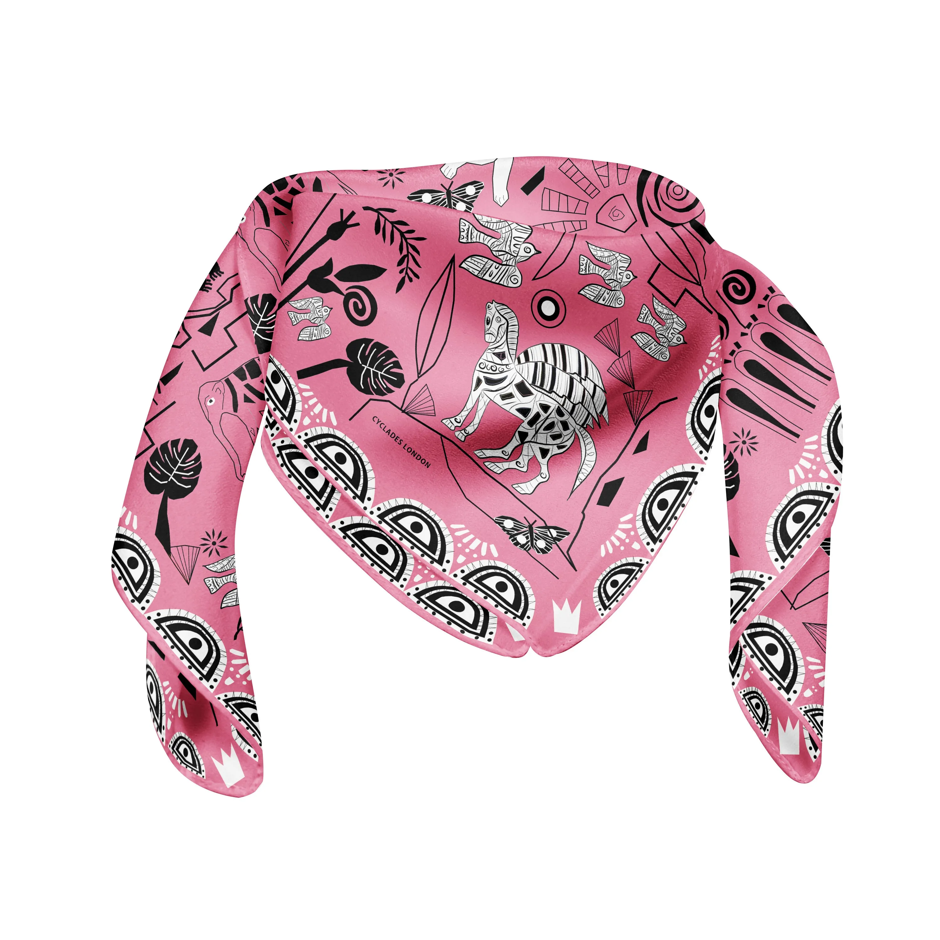 Cyclades Silk Scarves Jungle in Pink