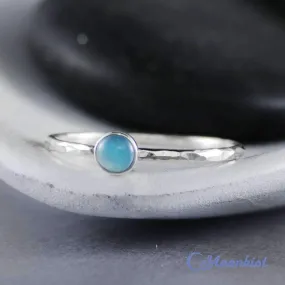 Dainty Silver Aquamarine Pinky Ring | Moonkist Designs