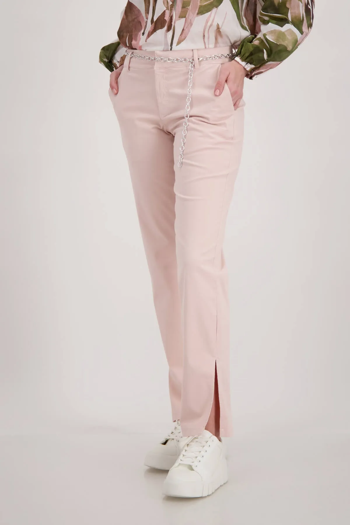 Detailed Belt Chino Pant - Baby Pink