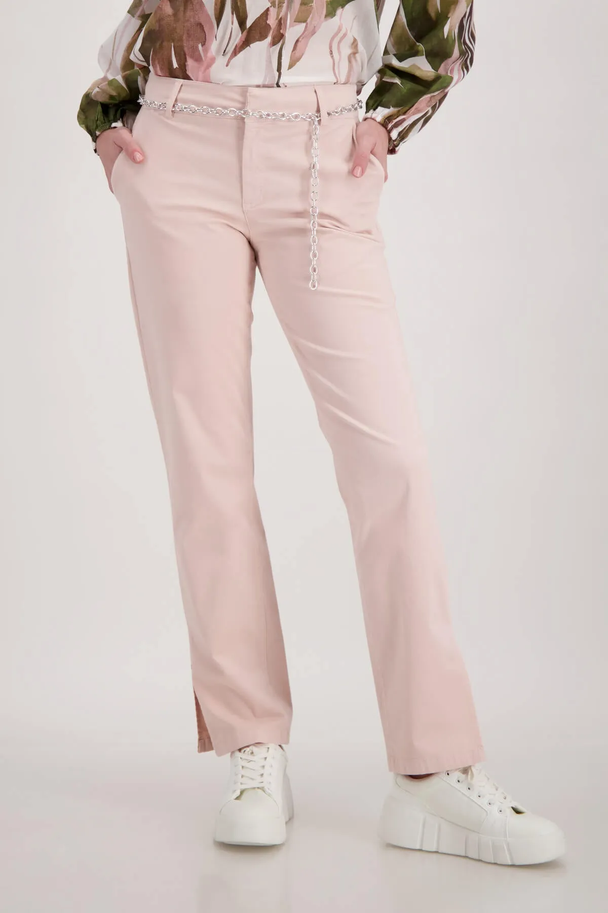 Detailed Belt Chino Pant - Baby Pink