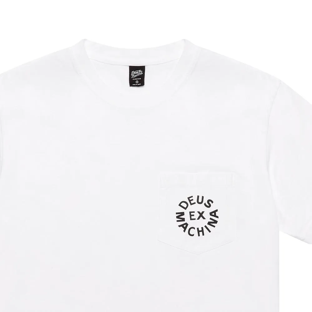 Deus Pocket Logo Tee - White