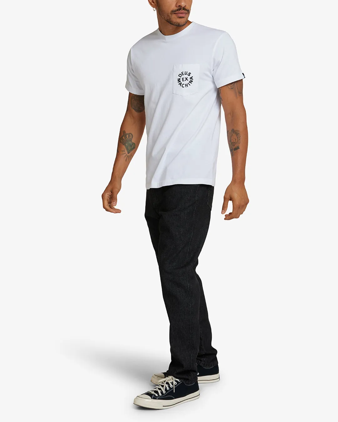 Deus Pocket Logo Tee - White