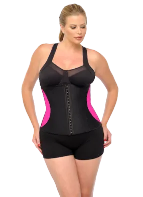 Diva’s Celebrity Waist Trainer - Waist Cincher, Black with Pink Curve.