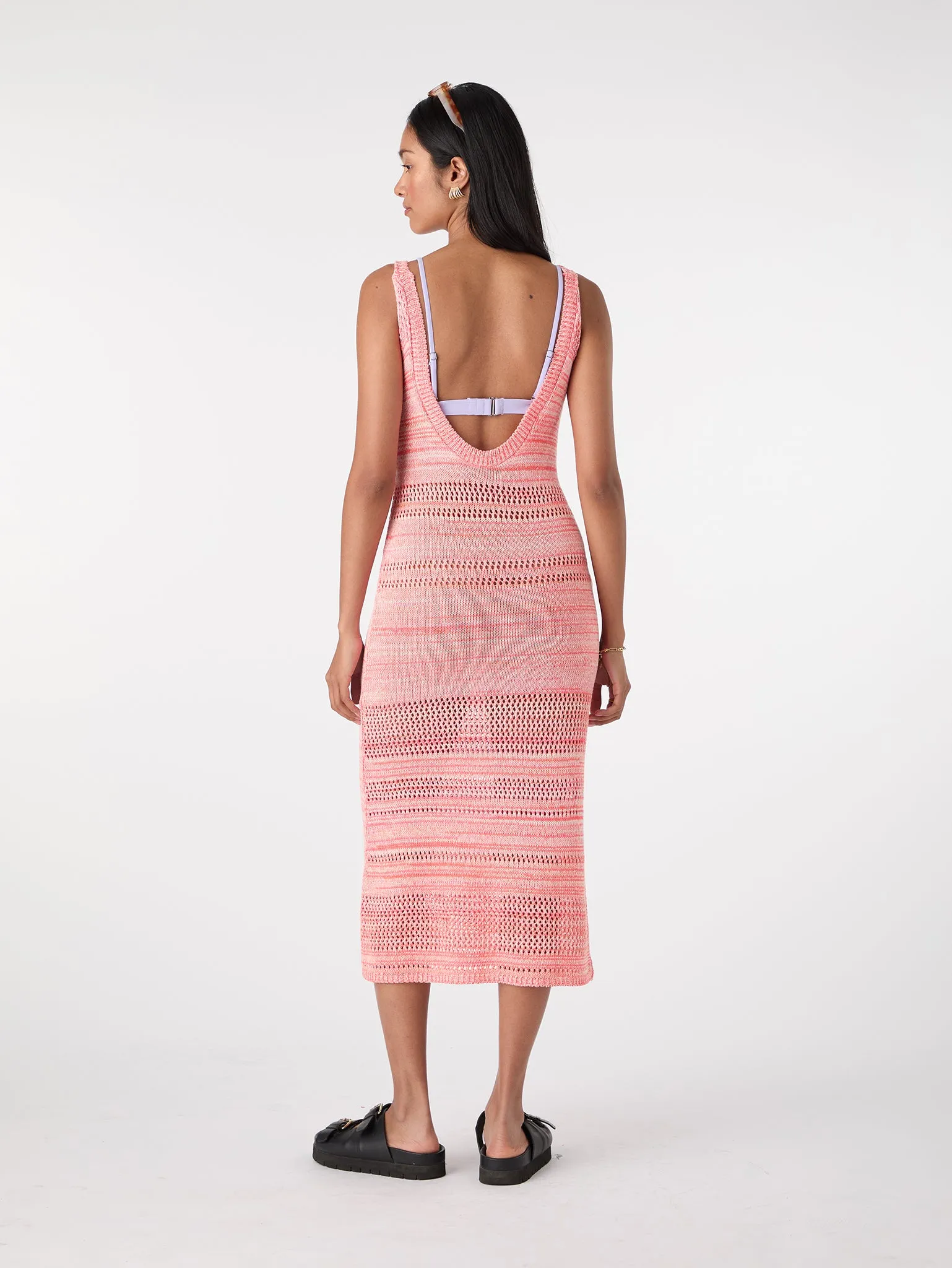 Elora Crochet Dress in Pink